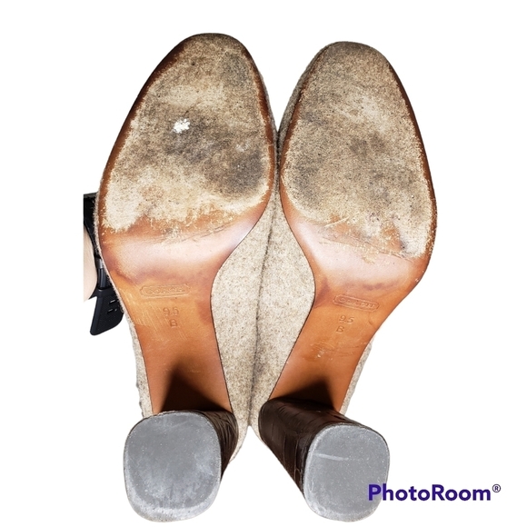 Coach Ophelia Lux Felt Taupe High Heel Pumps - Picture 5 of 13
